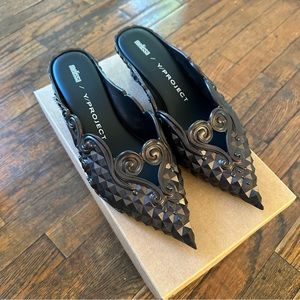 y project melissa black court shoes